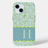 MONOGRAM INITIAAL H ACQUA LITTLE FLOWERS Case-Mate iPhone CASE (Achterkant)