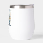 Monogram Initiaal H Blauw Bloemenschildering Water (Links)