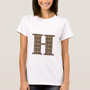 Monogram Initiaal H Elegant Floral T Shirt