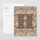 Monogram Initiaal H Elegante Vintage Bloem Briefkaart (Voorkant / Achterkant)
