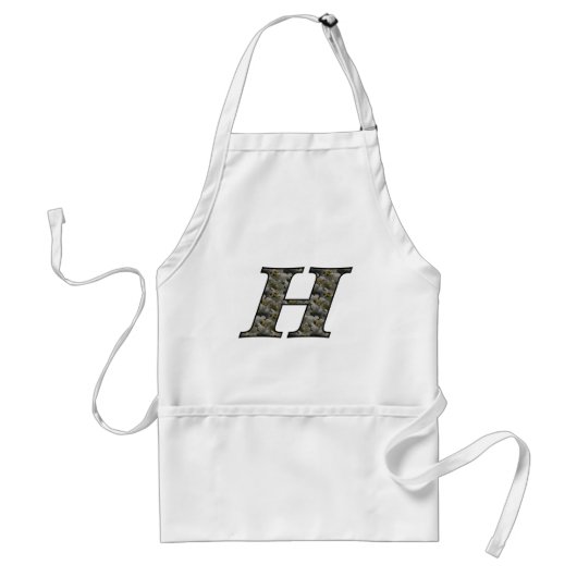 Monogram Initiaal H Hortensia Bloemen Standaard Schort (Voorkant)