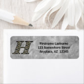 Monogram Initiaal H Hortensia Retouradres  Etiket (Insitu)