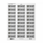 Monogram Initiaal H Hortensia Retouradres  Etiket (Full Sheet)