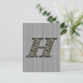 Monogram Initiaal H Hydrangea Bloemen Briefkaart (Staand voorkant)