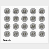 Monogram Initiaal H Hydrangea Bloemen Ronde Sticker (Vel)