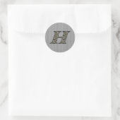 Monogram Initiaal H Hydrangea Bloemen Ronde Sticker (Tas)