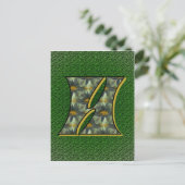Monogram Initiaal H Madeliefjes Bloem Kunst Briefkaart (Staand voorkant)