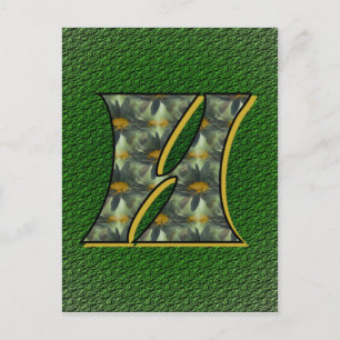 Monogram Initiaal H Madeliefjes Bloem Kunst Briefkaart