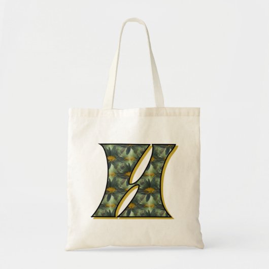 Monogram Initiaal H Madeliefjes Bloem Kunst Tote Bag (Voorkant)