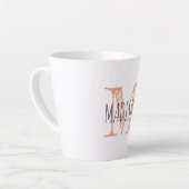 Monogram Initiaal Handgeschreven Naam Latte Mok (Linkerhoek)