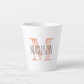 Monogram Initiaal Handgeschreven Naam Latte Mok (Voorkant)