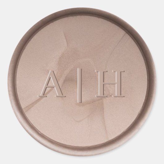 Monogram Initiaal Hazel Wax Seal Sticker (Voorkant)