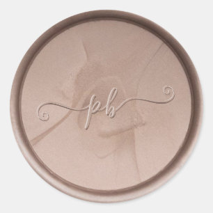 Monogram Initiaal Hazel Wax Seal Sticker