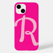 Monogram Initiaal heet roze Case-Mate iPhone Case (Achterkant)