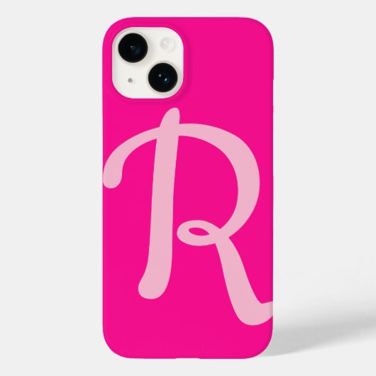 Monogram Initiaal heet roze Case-Mate iPhone Case (Achterkant)