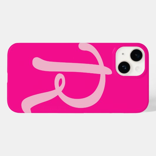 Monogram Initiaal heet roze Case-Mate iPhone Case (Achterkant (horizontaal))