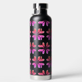 Monogram Initiaal Hot Pink Oranje Blauwgroen Retro Waterfles (Rechts)