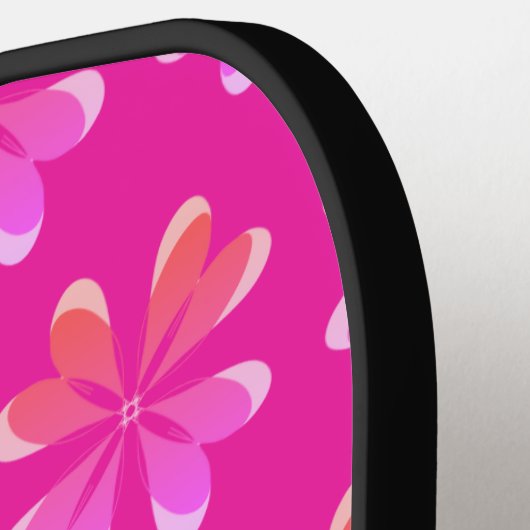 Monogram Initiaal Hot Pink Retro Pickleball Paddle (Links Detail)