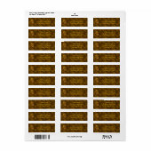 Monogram Initiaal I Gouden Pioen Retouradres Etiket (Full Sheet)