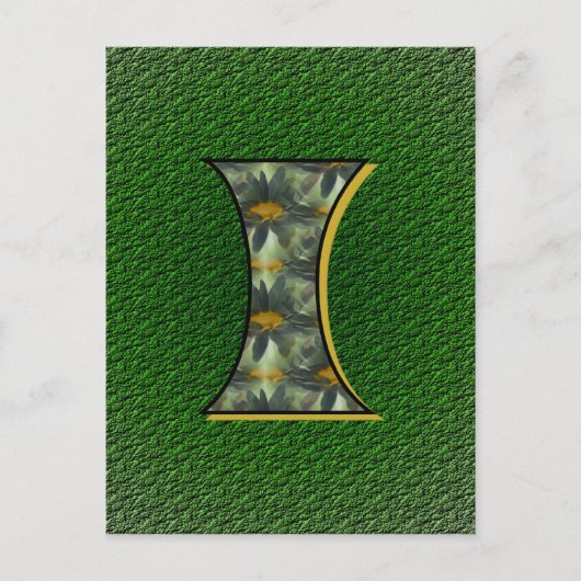 Monogram Initiaal I Madeliefjes Bloem Kunst Briefkaart (Voorkant)