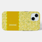 MONOGRAM INITIAAL I YELLOW LITTLE FLOWERS Case-Mate iPhone CASE (Achterkant (horizontaal))