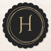 Monogram Initiaal in Circles Rond Kartonnen Onderzetters (Voorkant)