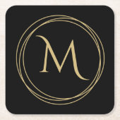 Monogram Initiaal in cirkels Kartonnen Onderzetters (Voorkant)
