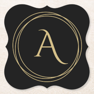 Monogram Initiaal in cirkels Kartonnen Onderzetters