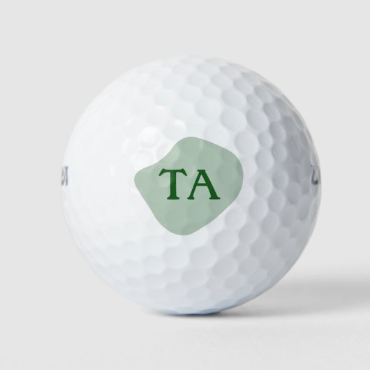 Monogram Initiaal in Groen op Kleur Bubbel Golfballen (Voorkant)