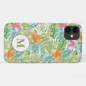 Monogram Initiaal iPhone Gepersonaliseerd tropisch Case-Mate iPhone Case (Achterkant (horizontaal))