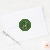 Monogram Initiaal J Black Daisies Sticker (Envelop)