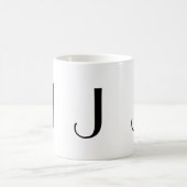 Monogram Initiaal J Black & White Modern Coffee Mo Koffiemok (Center)