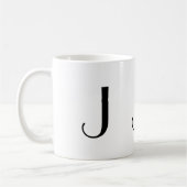Monogram Initiaal J Black & White Modern Coffee Mo Koffiemok (Links)