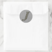 Monogram Initiaal J Hortensia Bloemen Ronde Sticker (Tas)