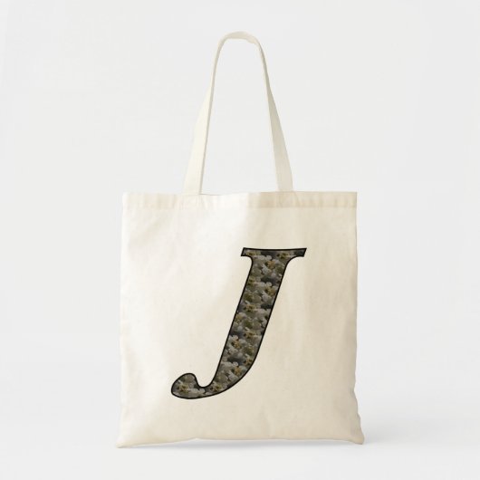 Monogram Initiaal J Hortensia Bloemen Tote Bag (Voorkant)