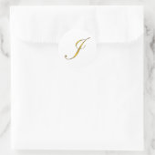 Monogram Initiaal J in gouden script enveloppe zeg Ronde Sticker (Tas)