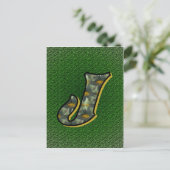 Monogram Initiaal J Madeliefjes Bloem Kunst Briefkaart (Staand voorkant)
