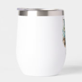 Monogram Initiaal K Blauwe Bloemen Waterverf Gift (Rechts)