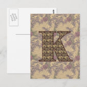 Monogram Initiaal K Elegante Vintage Bloem Briefkaart (Voorkant / Achterkant)