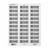 Monogram Initiaal K Hortensia Retouradres Etiket (Full Sheet)
