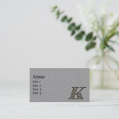 Monogram Initiaal K Hydrangea Visitekaartje (Staand voorkant)