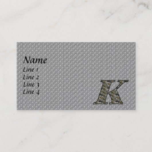 Monogram Initiaal K Hydrangea Visitekaartje (Voorkant)