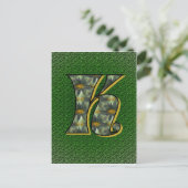 Monogram Initiaal K Madeliefjes Bloem Kunst Briefkaart (Staand voorkant)