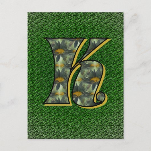 Monogram Initiaal K Madeliefjes Bloem Kunst Briefkaart (Voorkant)