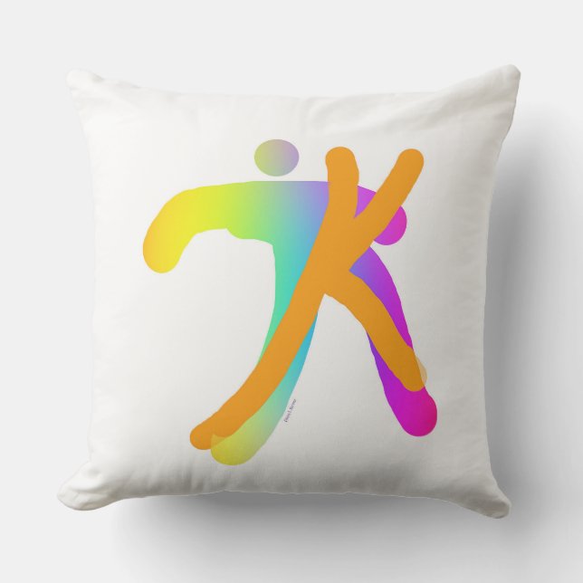 Monogram Initiaal K regenboog Buitenkussen (Voorkant)