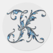 monogram initiaal K stickers (Voorkant)
