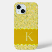 MONOGRAM INITIAAL K YELLOW LITTLE FLOWERS Case-Mate iPhone CASE (Achterkant)