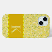MONOGRAM INITIAAL K YELLOW LITTLE FLOWERS Case-Mate iPhone CASE (Achterkant (horizontaal))