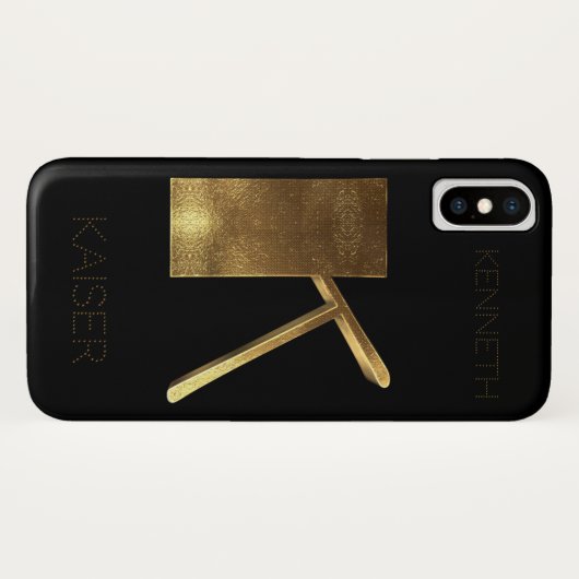 Monogram Initiaal K Zwart Goud Case-Mate iPhone Case (Achterkant (horizontaal))