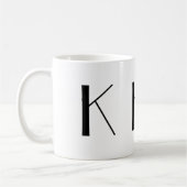 Monogram Initiaal K Zwarte & Witte Moderne KoffieM Koffiemok (Links)